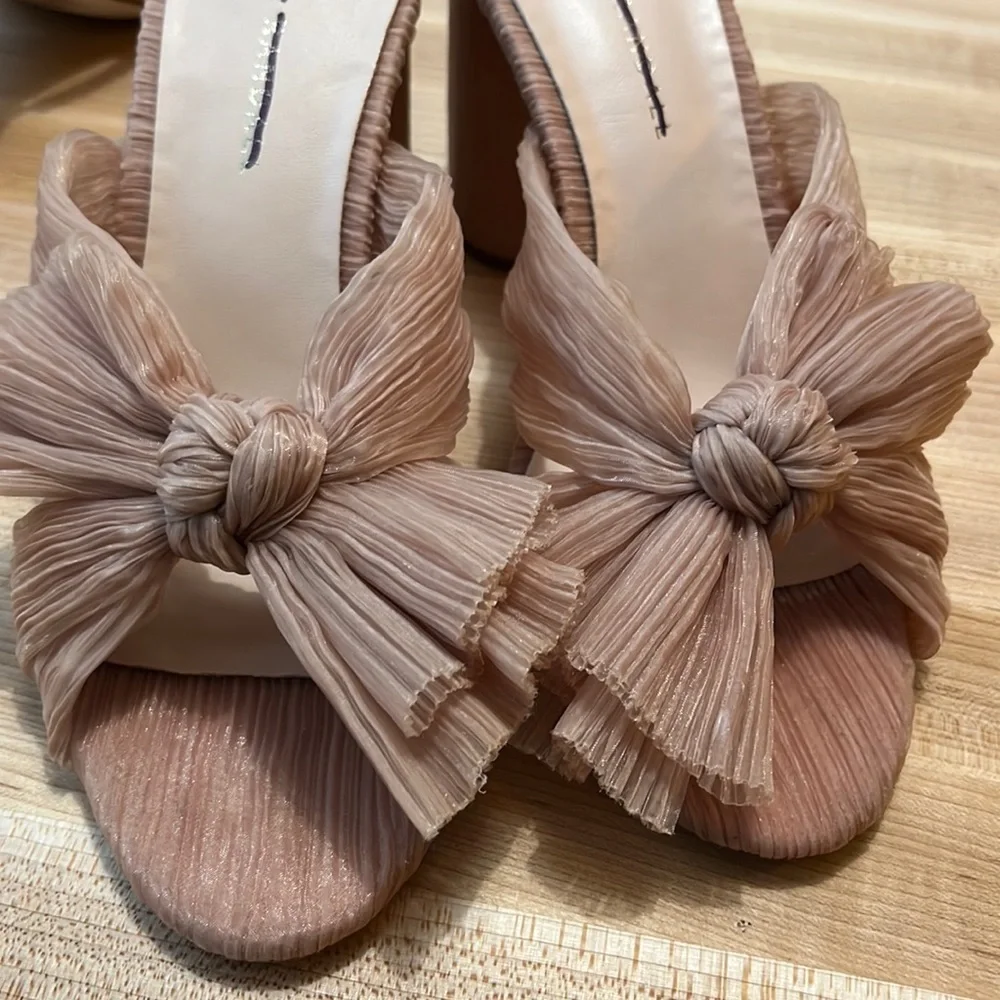 Loeffler Randall Penny Pleated Bow Heels Size 7.5